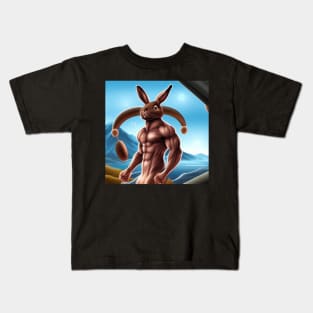 Muscular Rabbit Kids T-Shirt